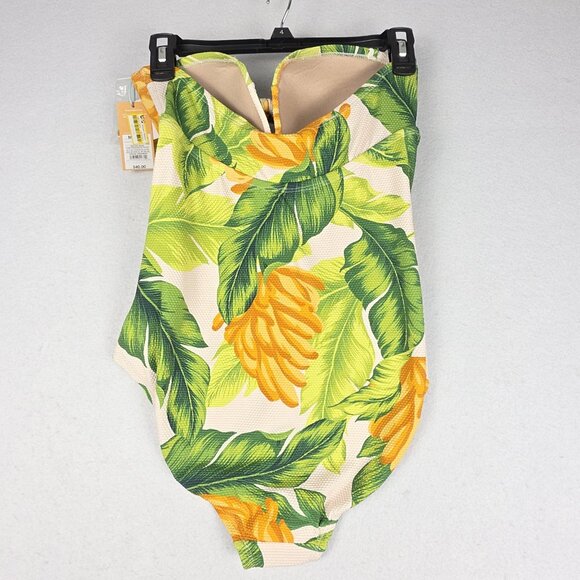 NWT Kona Sol Women's‎ One Piece Med. Tropical Green Orange Removable Straps - Picture 7 of 10
